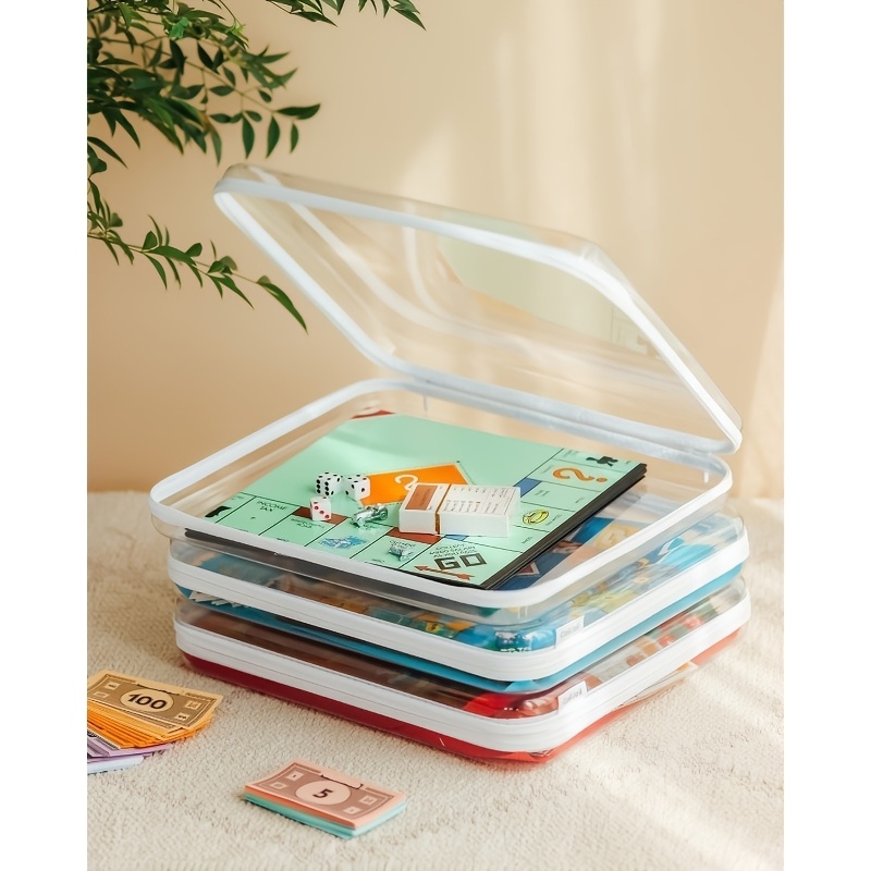 Board Game Box - 1개의 대형 투명 하드 쉘 보관함(지퍼