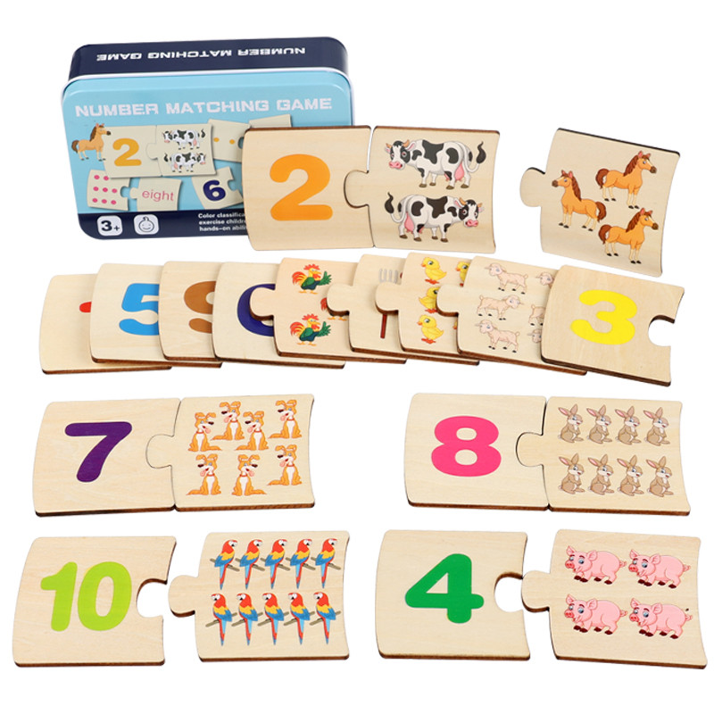 Board Game Box - 어린이 철제 상자 숫자 학습 나무