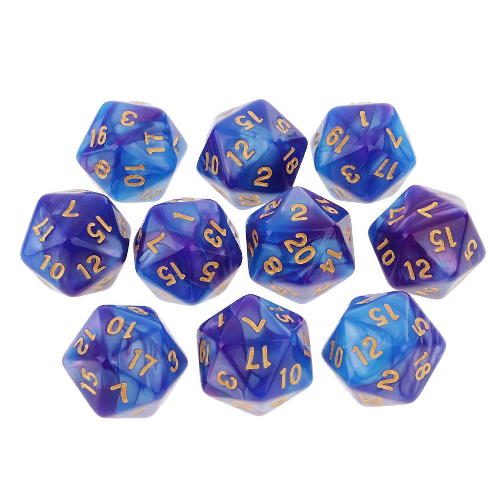 Board Game Digital - 10pcs 다면체 20 양면 주사위 D20