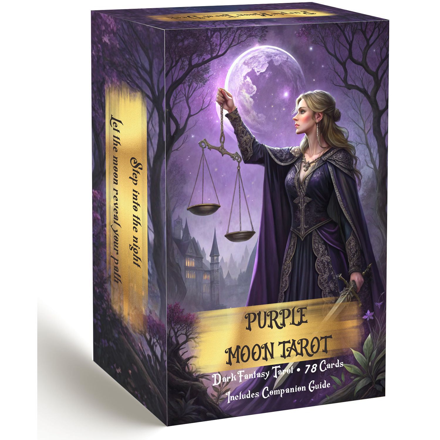 Board Game Oracle - 퍼플 문 타로 카드 덱(가이드북 포함),