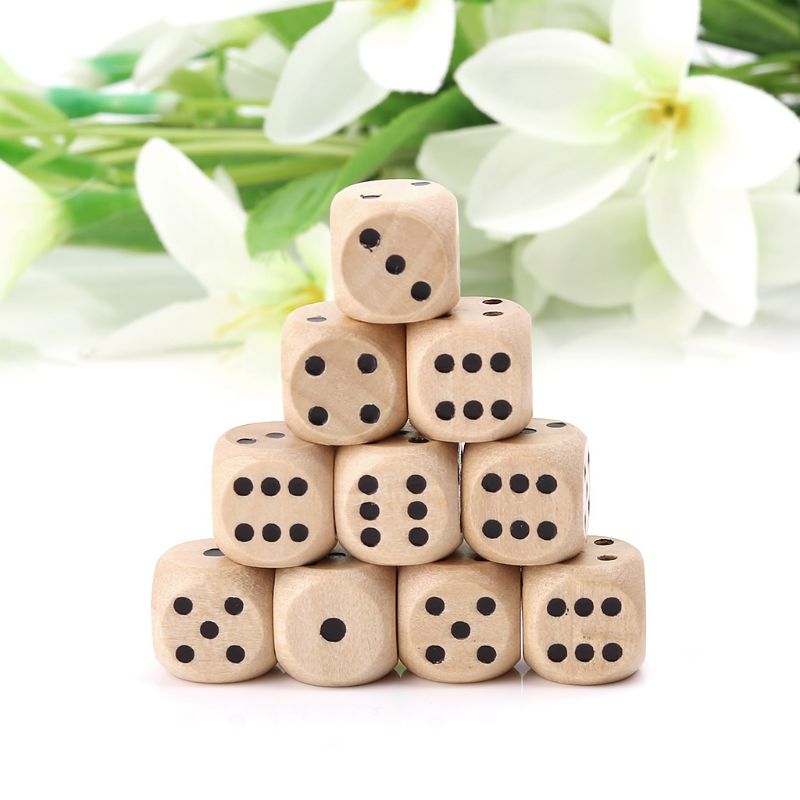 Board Game Digital - 10Pcs 나무 주사위 6 양면 D6