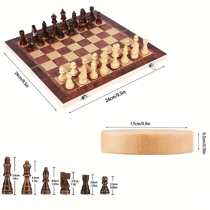 3 in 1 체스 보드, 접이식 목재 휴대용 체스 게임 - Board Game Vantage 리뷰 및 가격