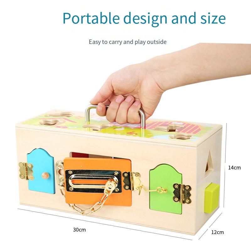 몬테소리 잠금 상자 장난감 나무 활동 바쁜 보드 게임  - Board Game Box 리뷰 및 가격