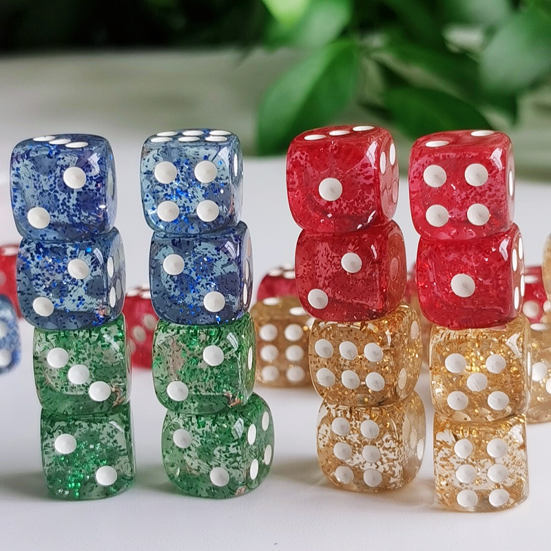 10pcs 반짝이 주사위 롤러 D6 6 얼굴 12mm  - Board Game Digital 리뷰 및 가격