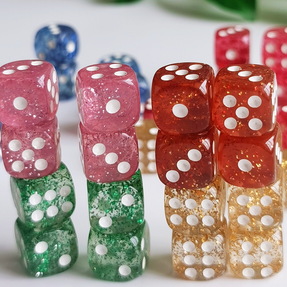 10pcs 반짝이 주사위 롤러 D6 6 얼굴 12mm  - Board Game Digital 리뷰 및 가격