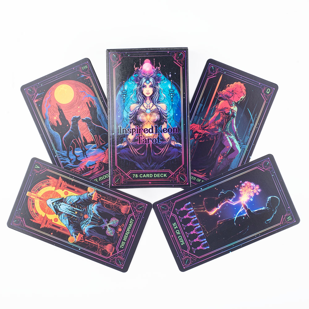 영감을 주는 네온 타로 카드 78장 영어 비전 점술 에 - Board Game Quantum 리뷰 및 가격