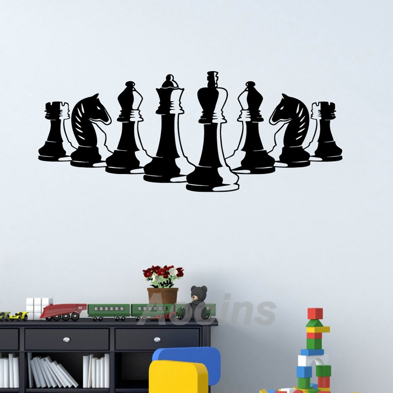 체스 조각 벽 데칼, 침실 장식 전략 보드 게임 인테리 - Board Game Quote 리뷰 및 가격