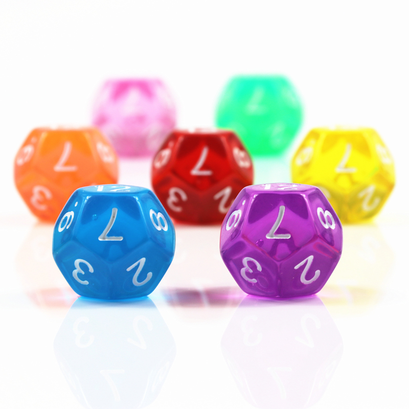10Pcs 12면 투명 컬러 주사위 세트, 역할 놀이  - Board Game Digital 리뷰 및 가격
